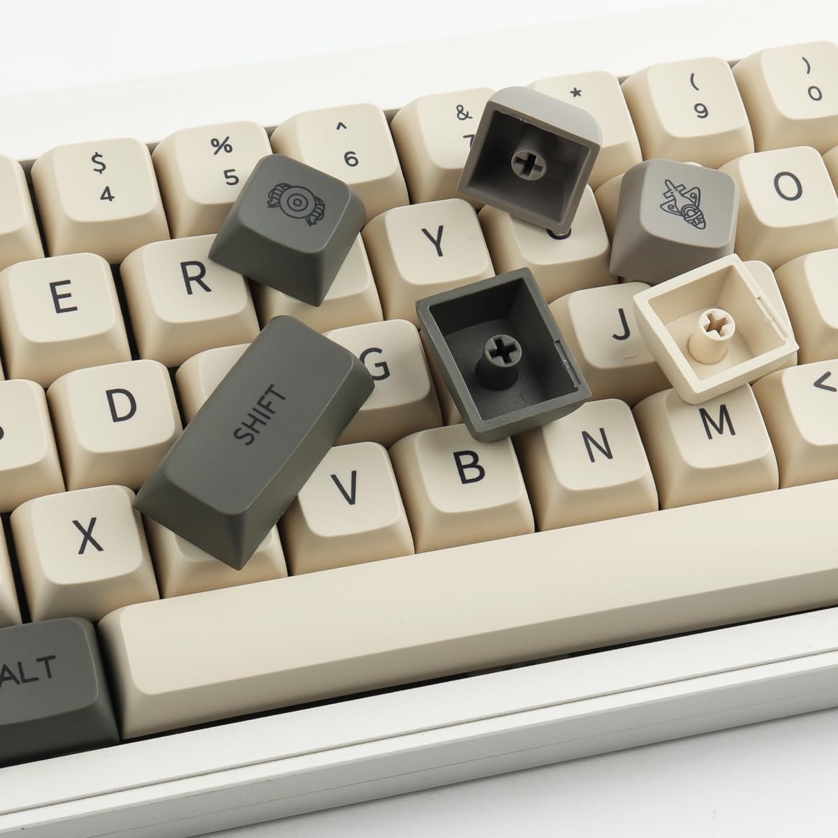 Amazon.com: Hyekit PBT Keycaps - XDA Profile, 124 Key Retro Grey